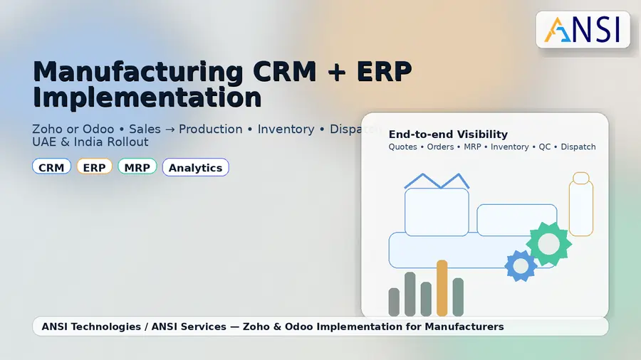Manufacturing CRM + ERP Implementation in Zoho or Odoo (UAE & India)