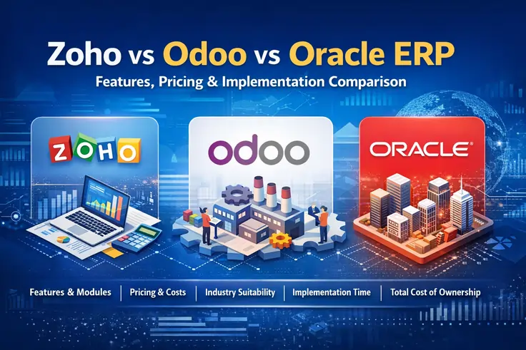 Zoho vs Odoo vs Oracle ERP: Complete Comparison Guide (Features, Pricing, Implementation & Use Cases)